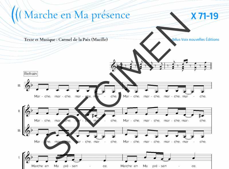 Marche en ma présence